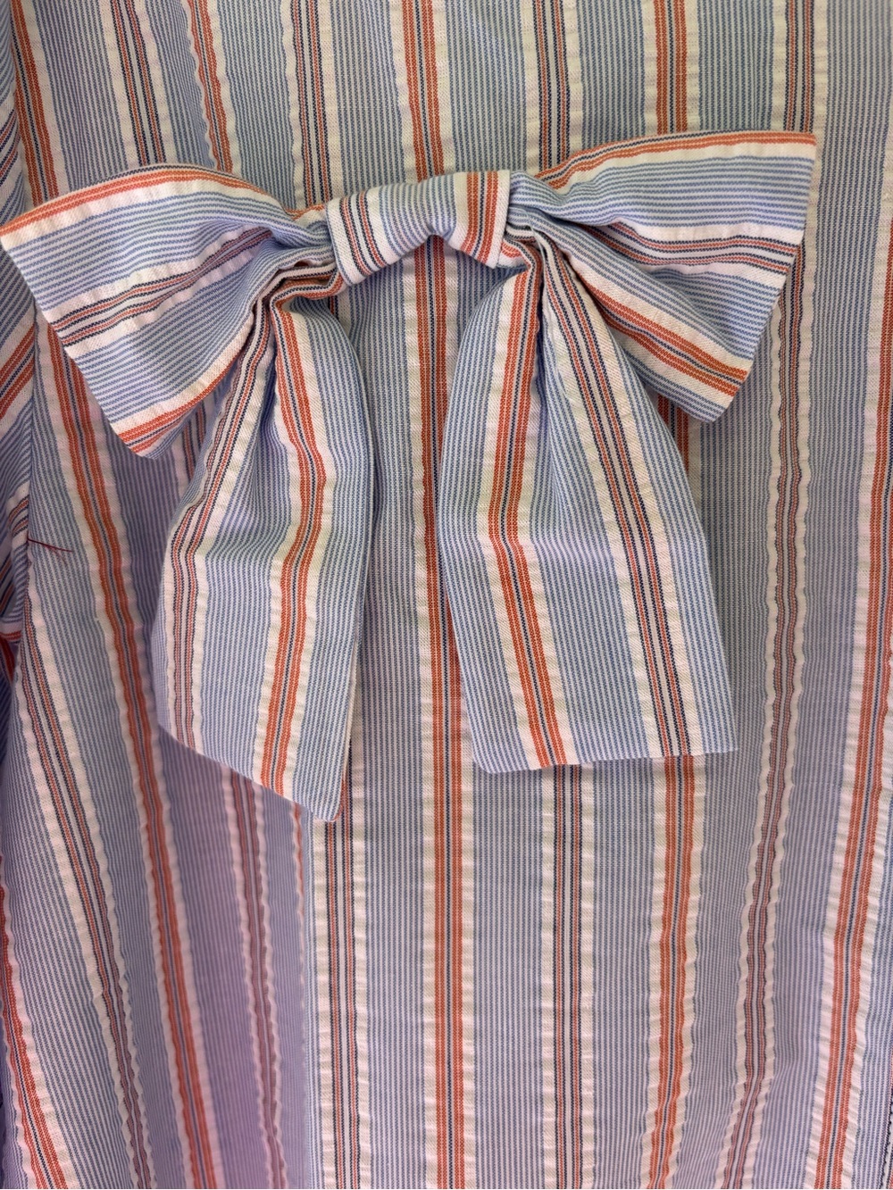 Nanette Lepore Blue, White & Orange Striped Button-Down Shirt - Picture 3 of 14